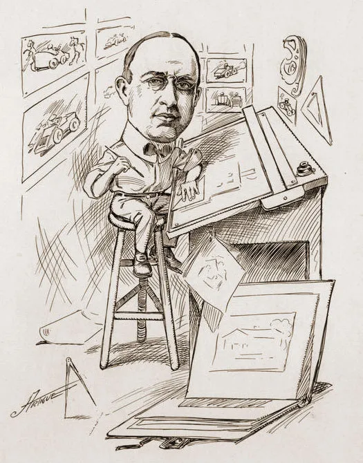 Louis S. Curtiss caricature