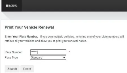 Screenshot that reads "Print Your Renewal"