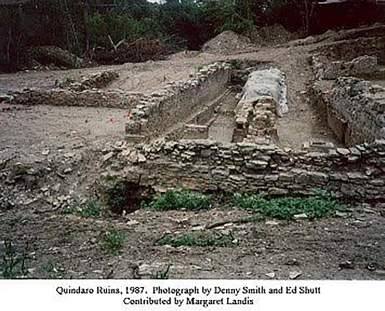 Photo of Quindaro Ruins dated 1987 showing excavated building structures