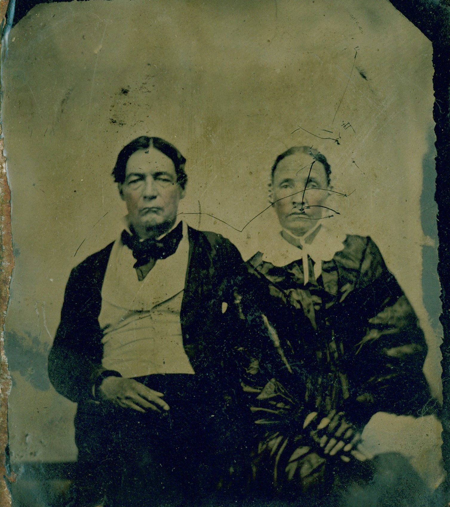 Historical black and white portrait of William Walker Jr. & Hannah Walker