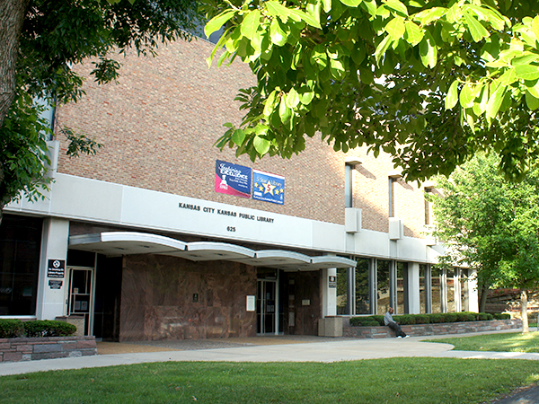 KCKPL Main Library brick and entrance