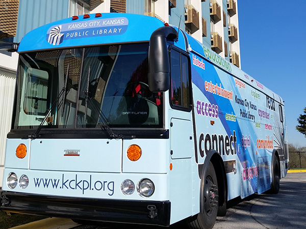 KCKPL's Blue mobile library bus