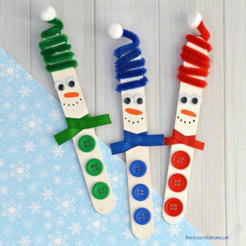 Craft Stick Snowman