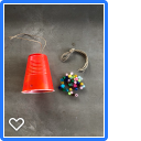 materials to make a wind chime from a plastic cup