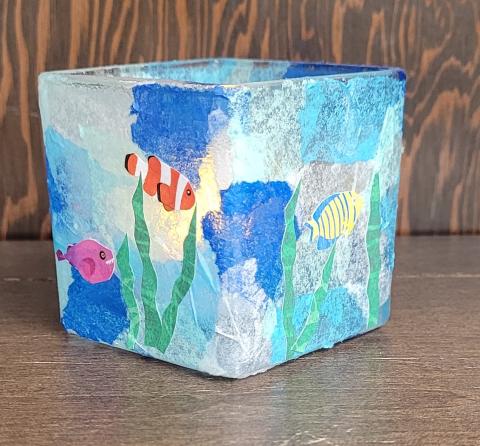 Ocean themed votive candleholder