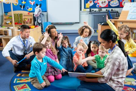 Group of children listening to a storytime