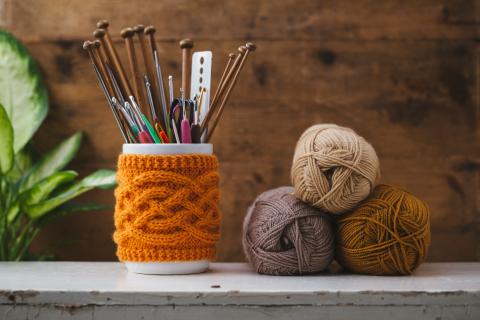 yarn and knitting needles