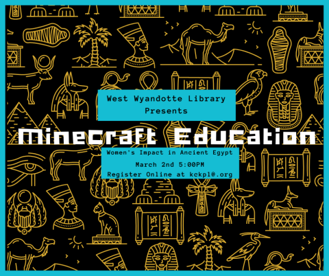 Minecraft Education Ancient Egyptian Poster with information and heiroglyphics