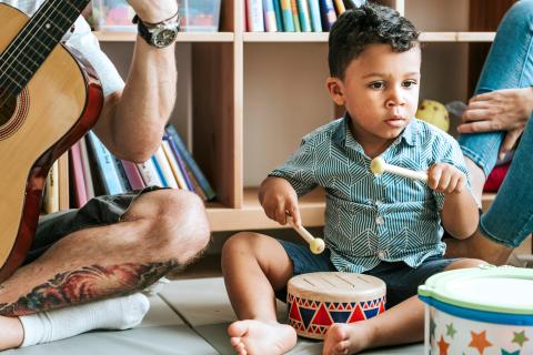 Kid drumming