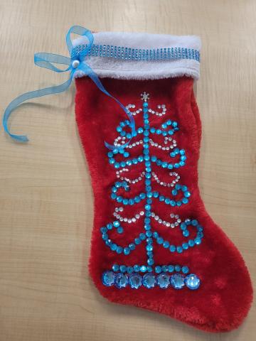 Rhinestone Christmas Stocking