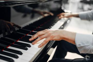 man playing piano