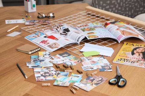 Adobe Stock Vision Board Making with Magazines