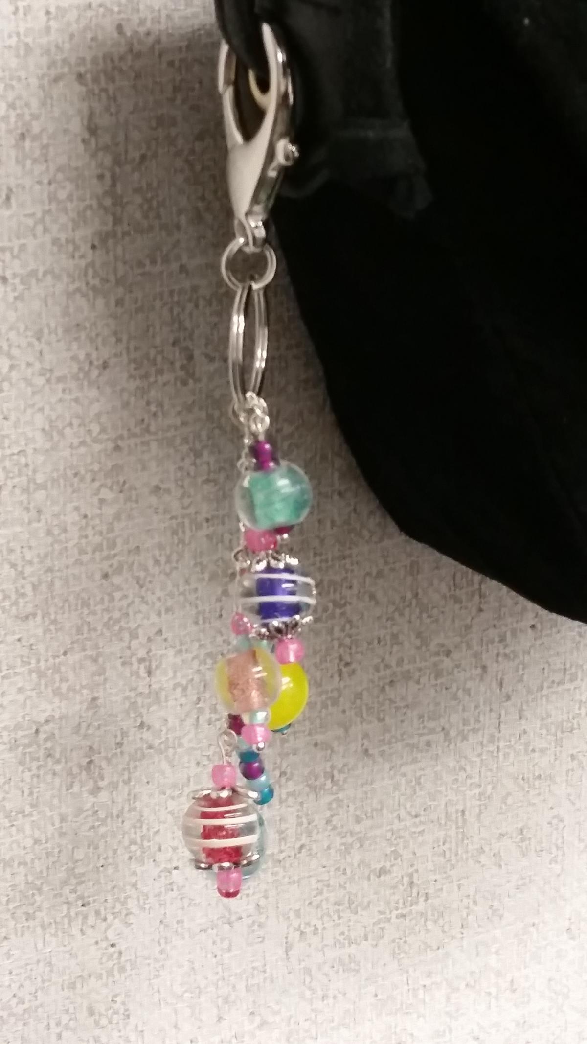 beaded purse charm