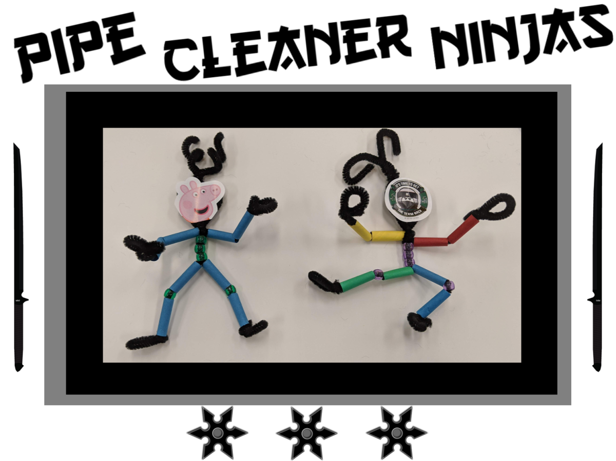 Pipe Cleaner Ninja take home craft @ Main Library. Pick one up via curbside beginning July 27th while supplies last.