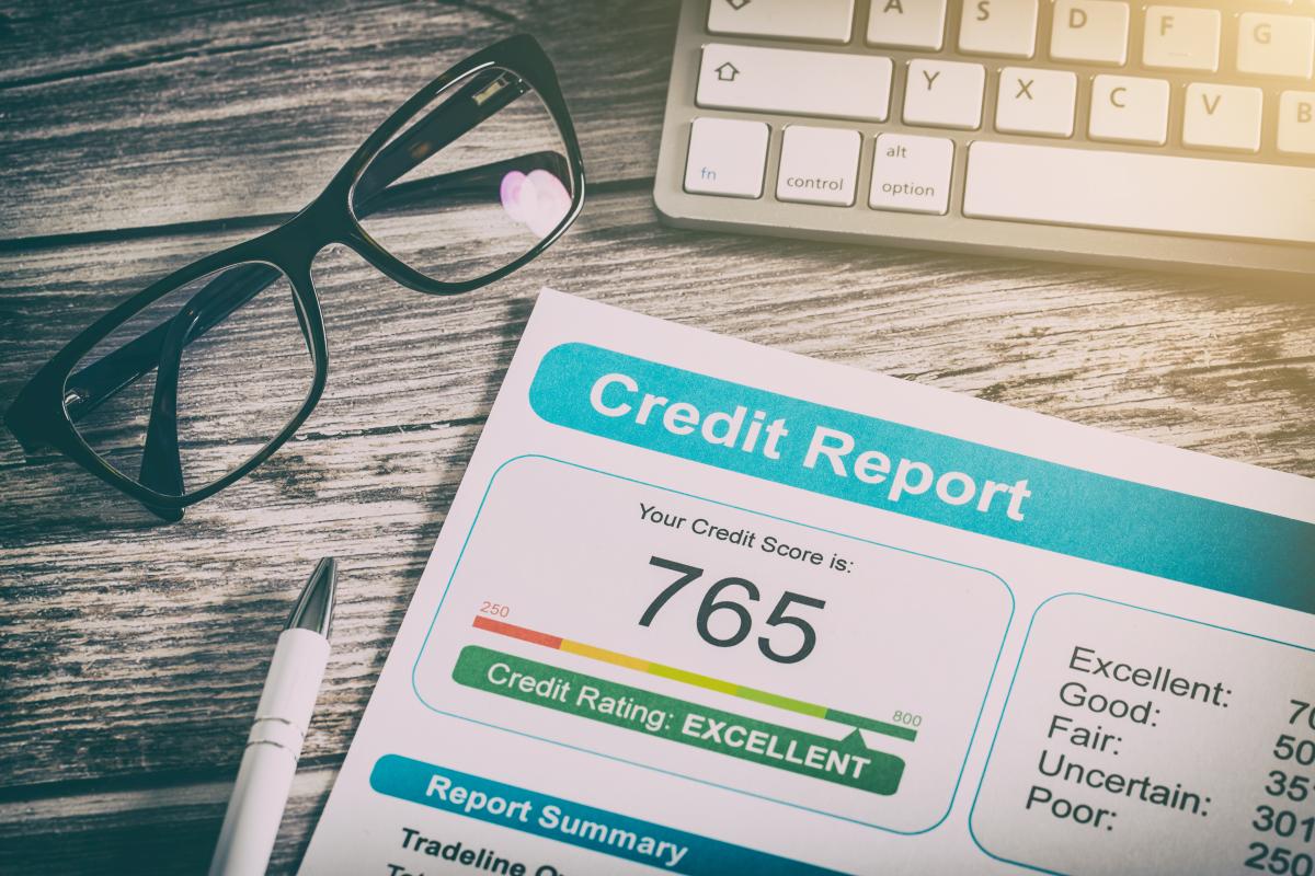 Credit report stock image