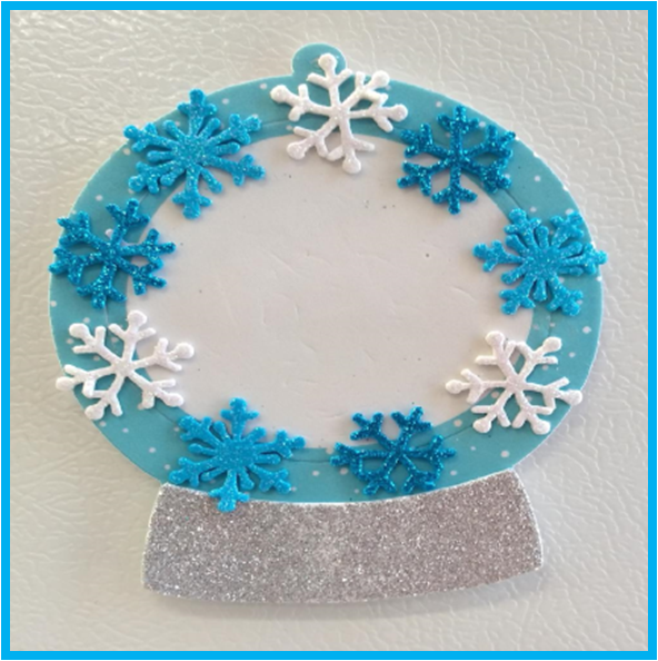 Snow Globe Foam Picture Frame Magnet