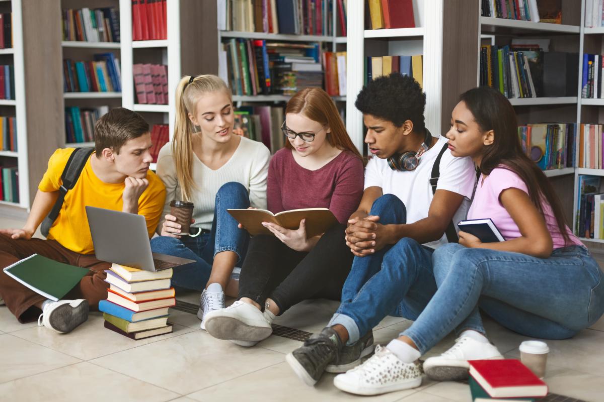 Teens in the library