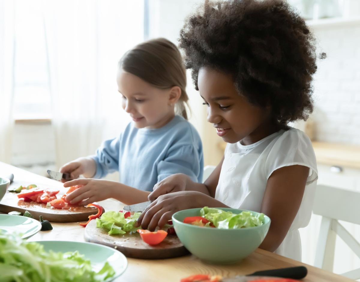 kids preparing a meal