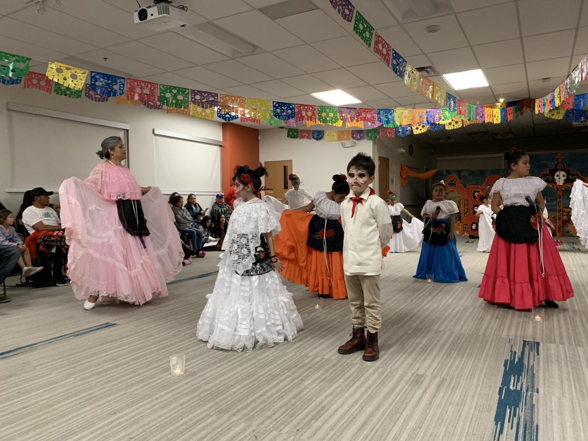 Folkloric dancers dancing