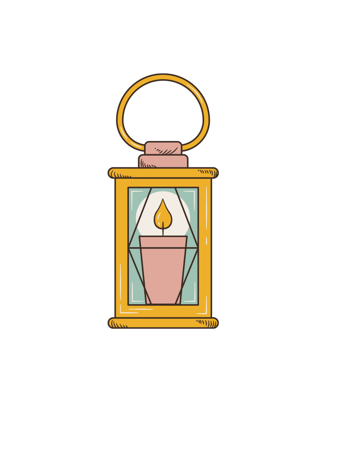 Gold lantern with pink candle