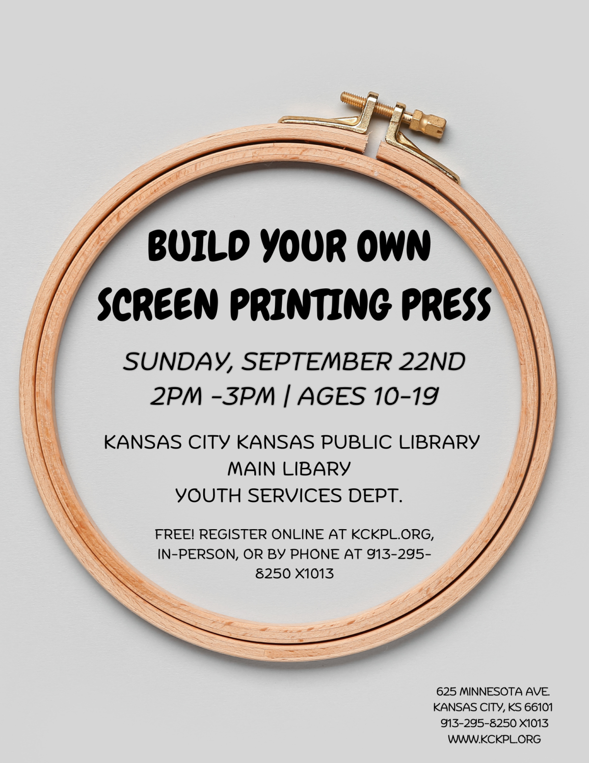 Build Your Own Screen Printing Press Flyer